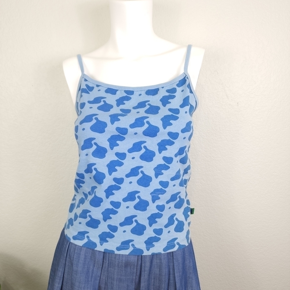 Vintage Todd Oldham 90's Blue Camo Print Cami Top Size M